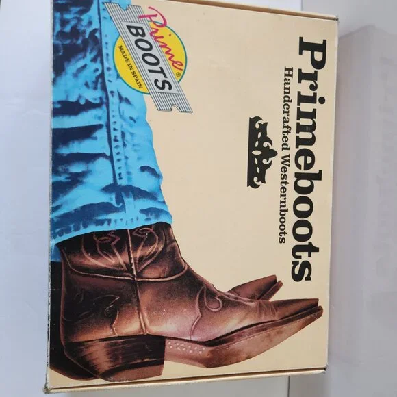 Genuine Leather Cowboy Western Boots Brown Taupe Made In Spain size 37 - Picture 7 of 14